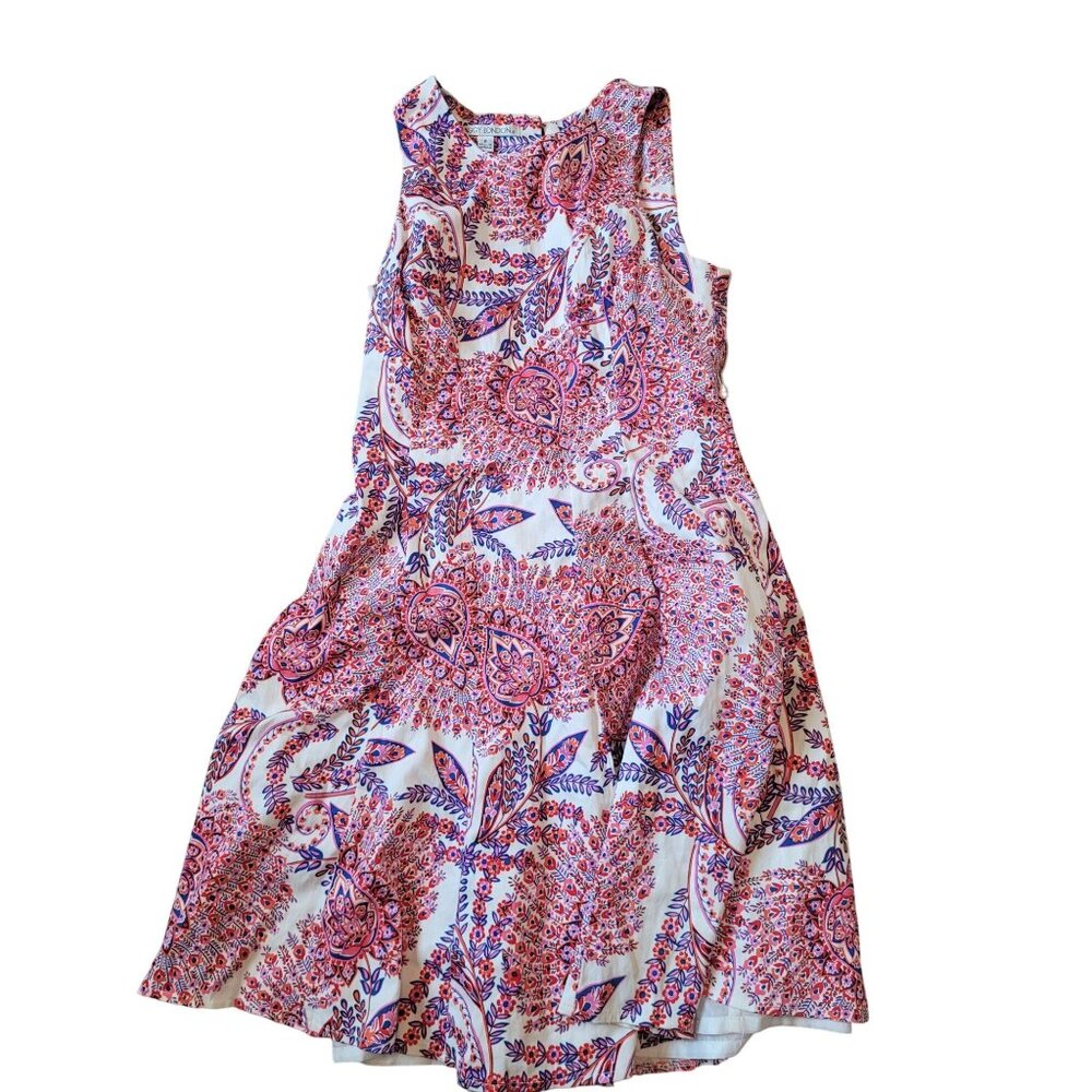 Maggy London Women's Midi Floral A‎ Line Dress Size 8 Sheath Scoop Neck